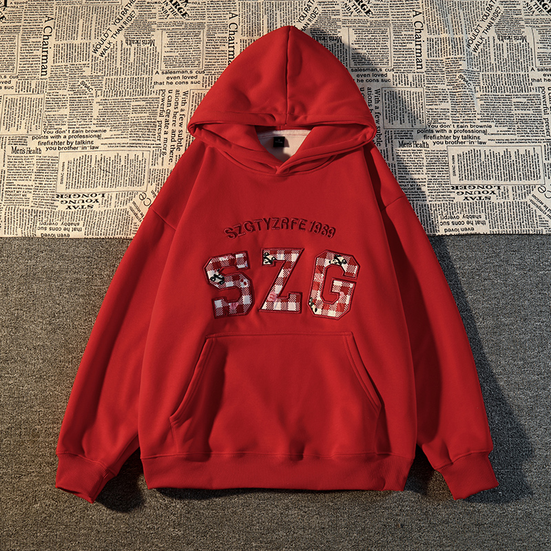 Autumn and winter hooded hoodie thermal tops for women