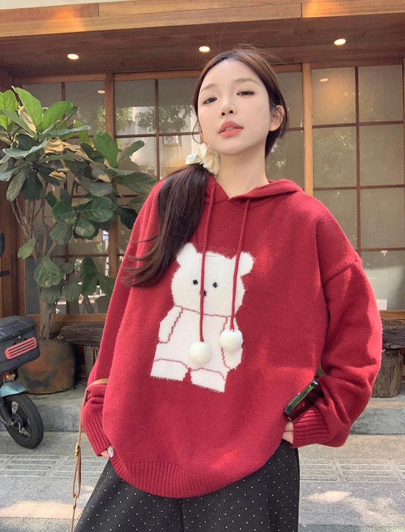 Long sleeve sweater cartoon tops for women