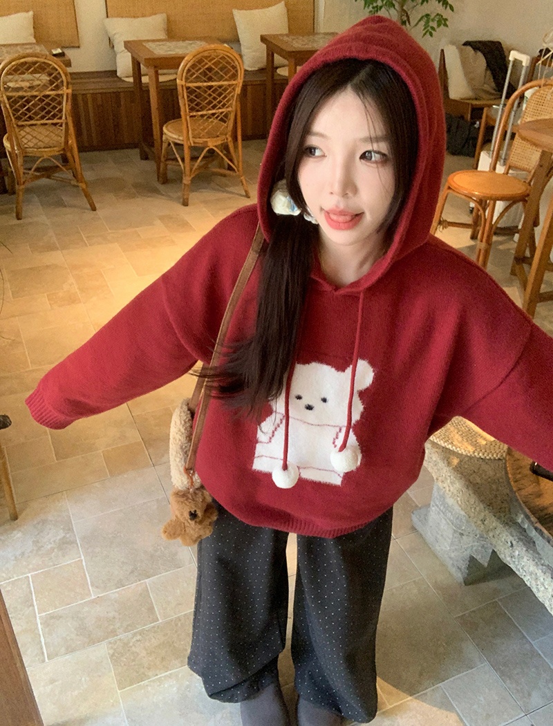 Long sleeve sweater cartoon tops for women