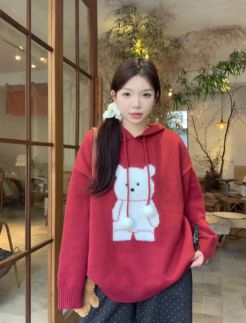 Long sleeve sweater cartoon tops for women