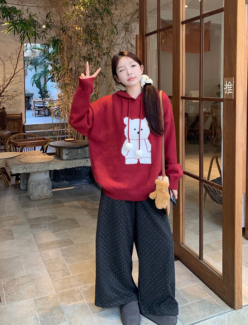 Long sleeve sweater cartoon tops for women