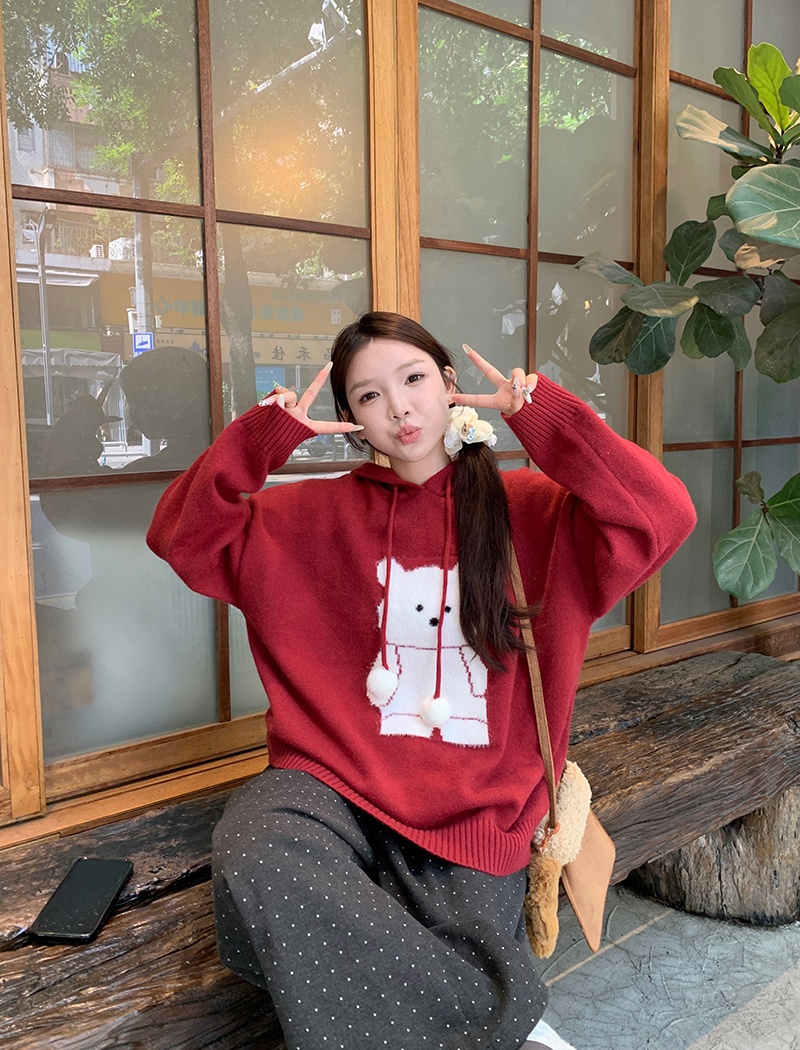 Long sleeve sweater cartoon tops for women