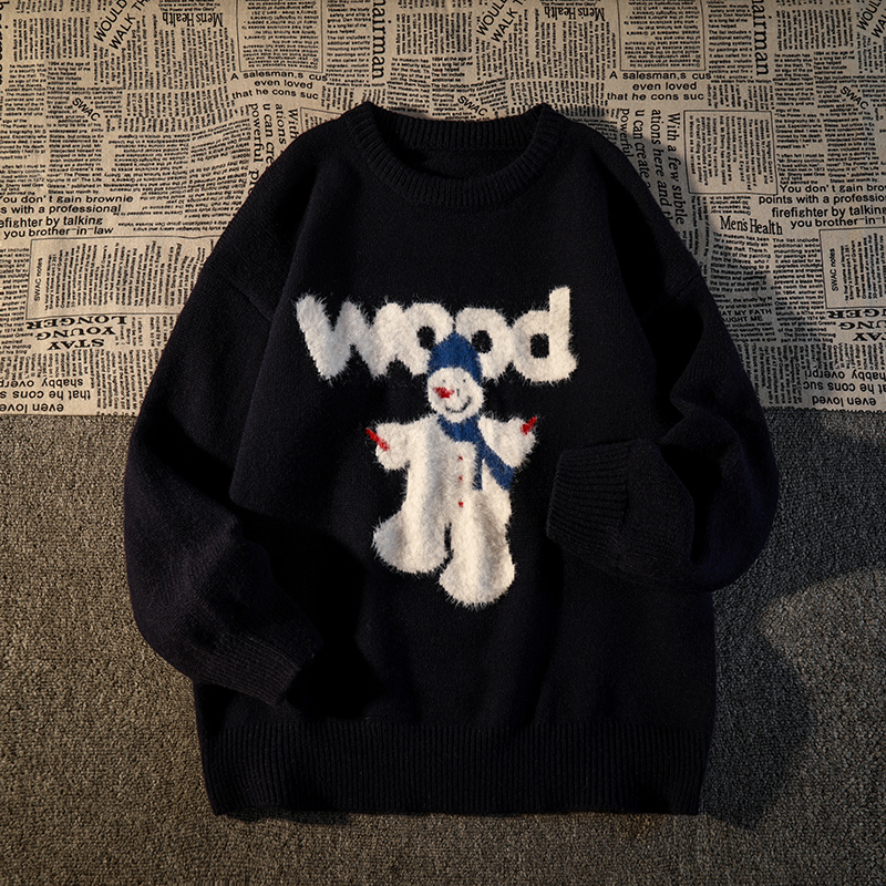 Autumn and winter sweater cartoon tops for women