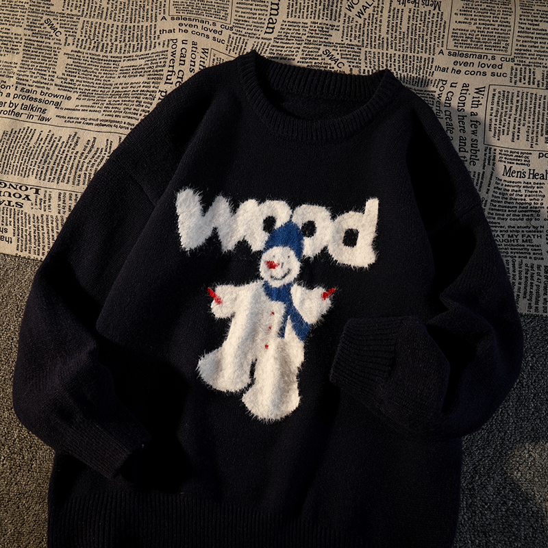 Autumn and winter sweater cartoon tops for women