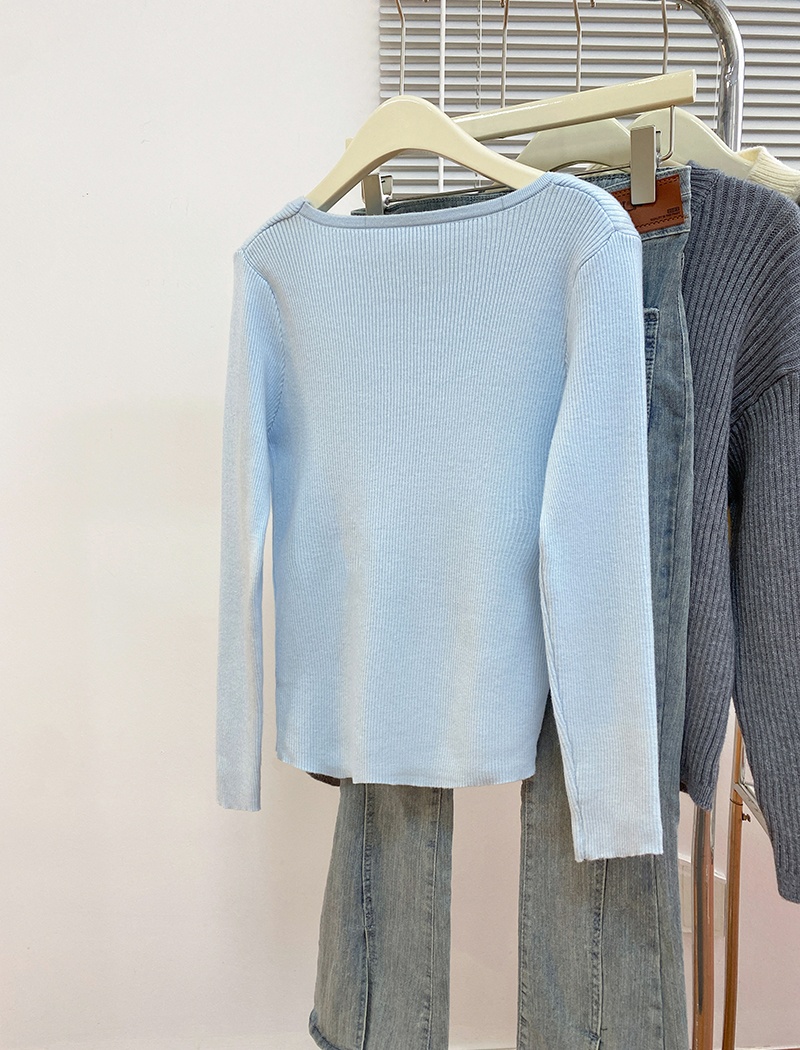 Long sleeve sweater Pseudo-two bottoming shirt for women