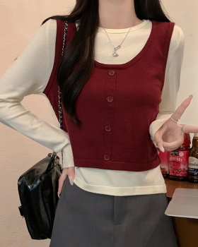 Long sleeve short autumn and winter sweater for women