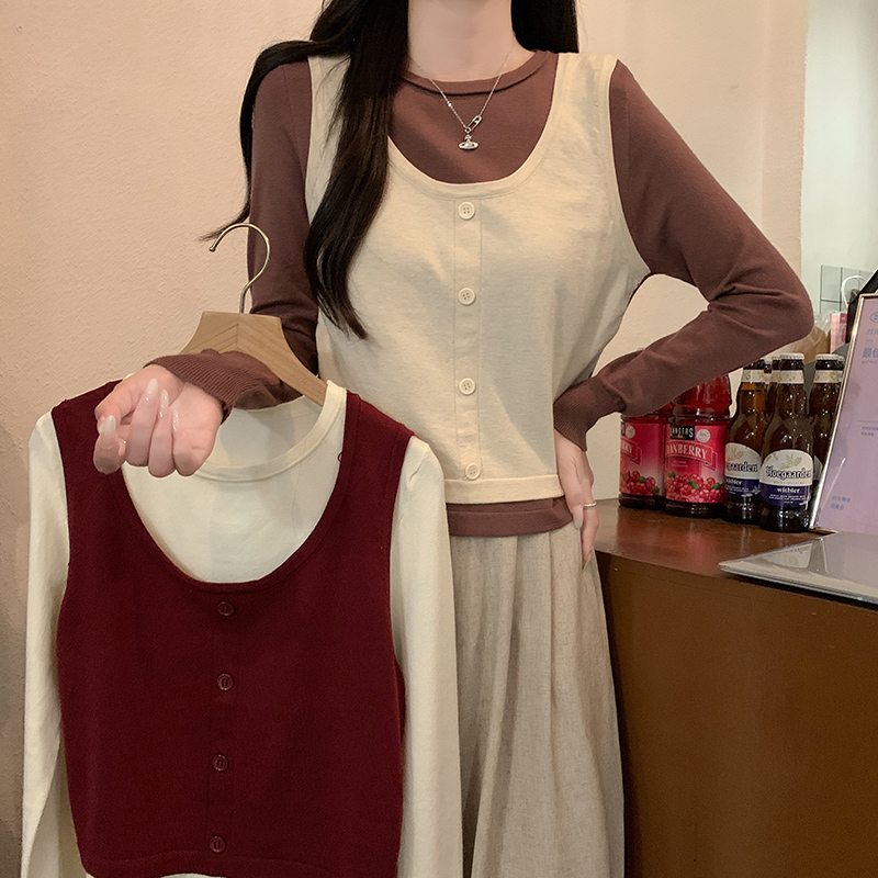 Long sleeve short autumn and winter sweater for women