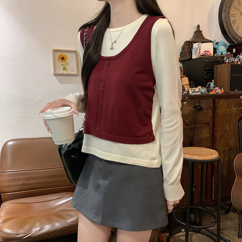 Long sleeve short autumn and winter sweater for women