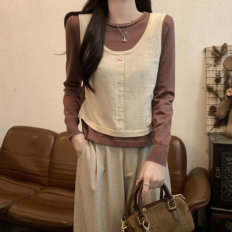 Long sleeve short autumn and winter sweater for women