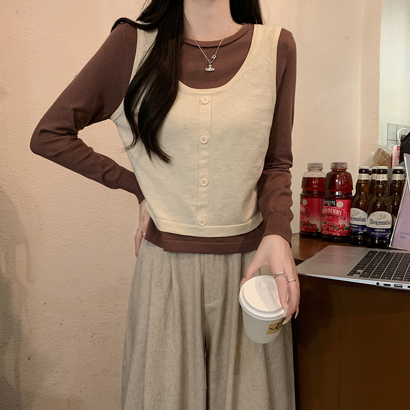 Long sleeve short autumn and winter sweater for women