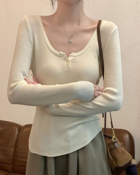 Round neck autumn and winter tops long sleeve pure sweater