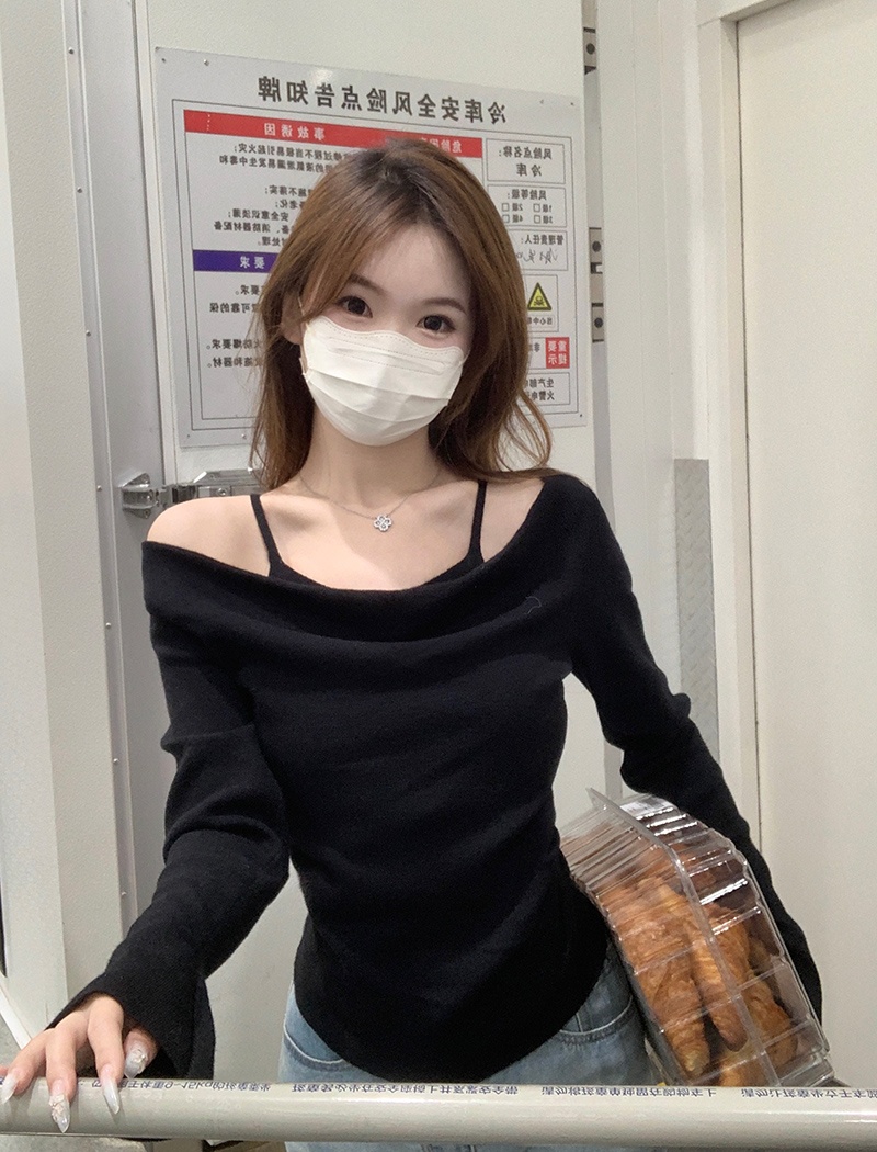 Autumn and winter slim bottoming tops thermal sling sweater