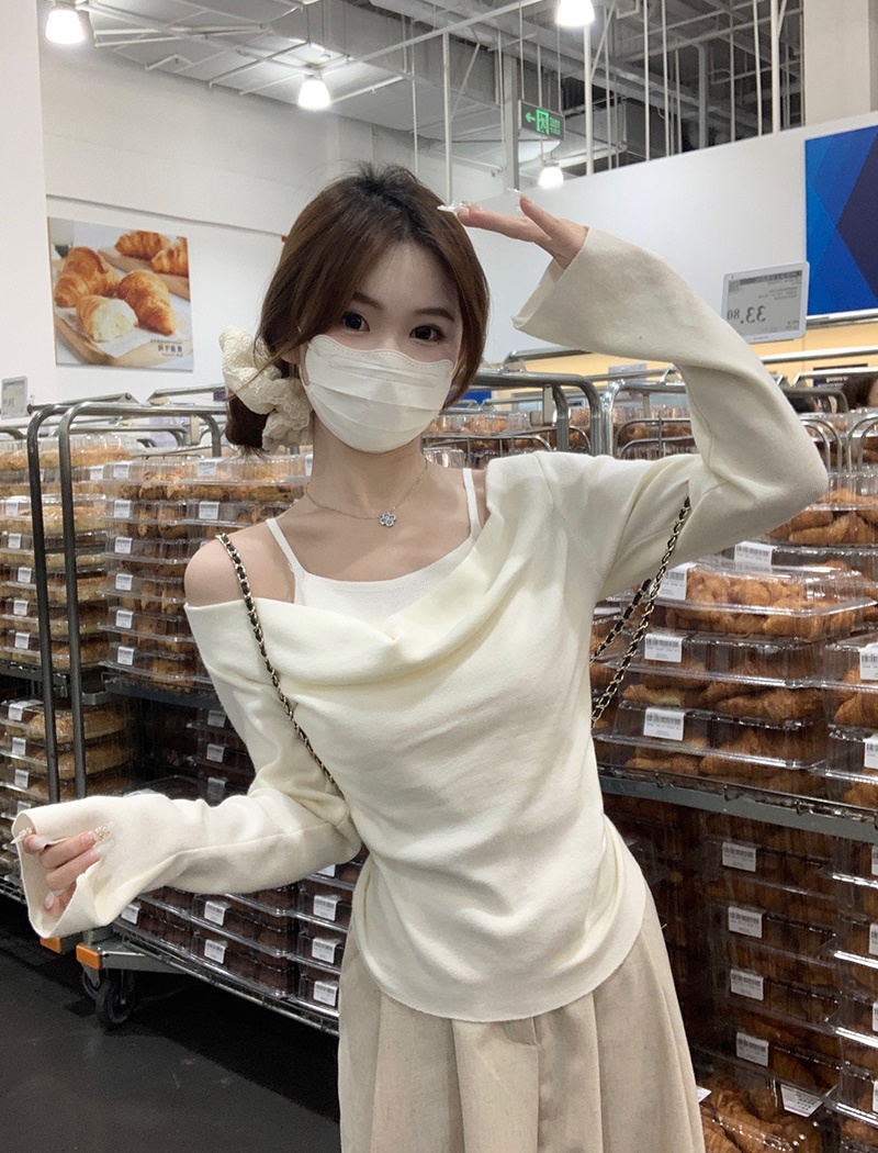 Autumn and winter slim bottoming tops thermal sling sweater
