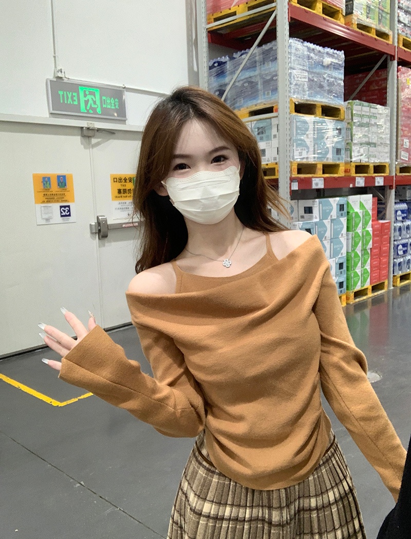 Autumn and winter slim bottoming tops thermal sling sweater