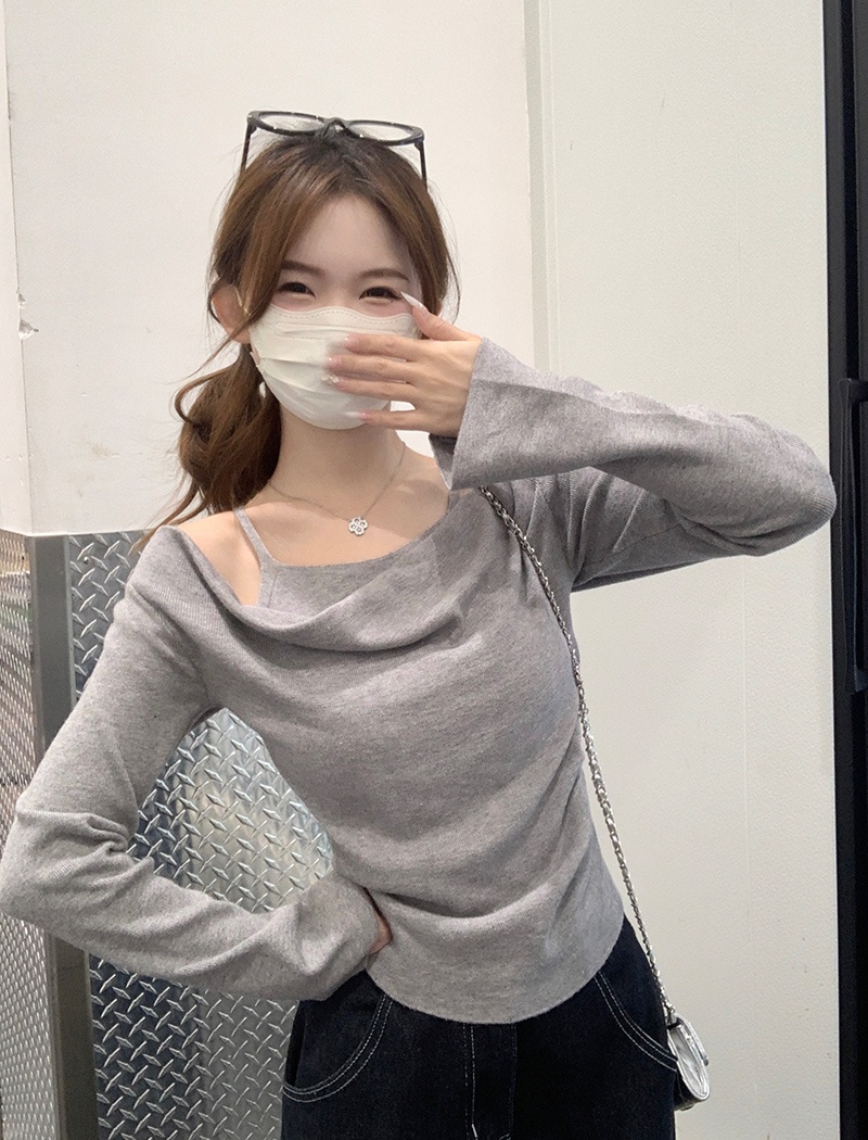 Autumn and winter slim bottoming tops thermal sling sweater