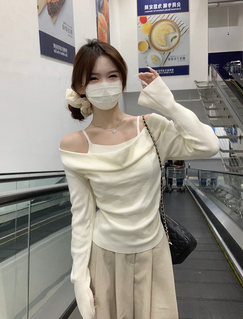 Autumn and winter slim bottoming tops thermal sling sweater