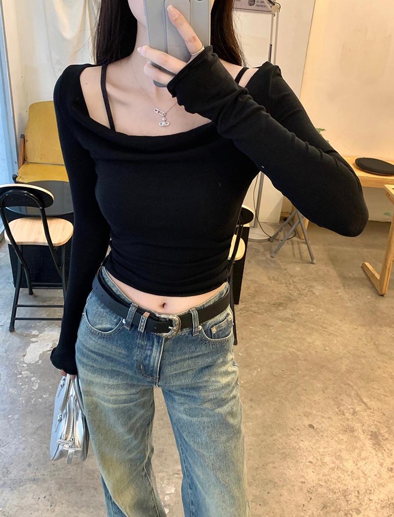 Sling short sweater slim autumn and winter tops