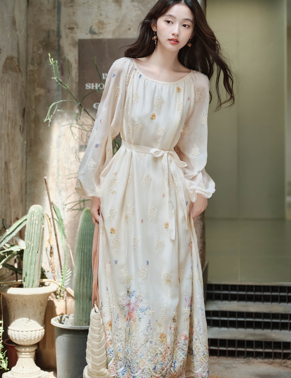 Beautiful loose long dress Casual sunscreen dress for women