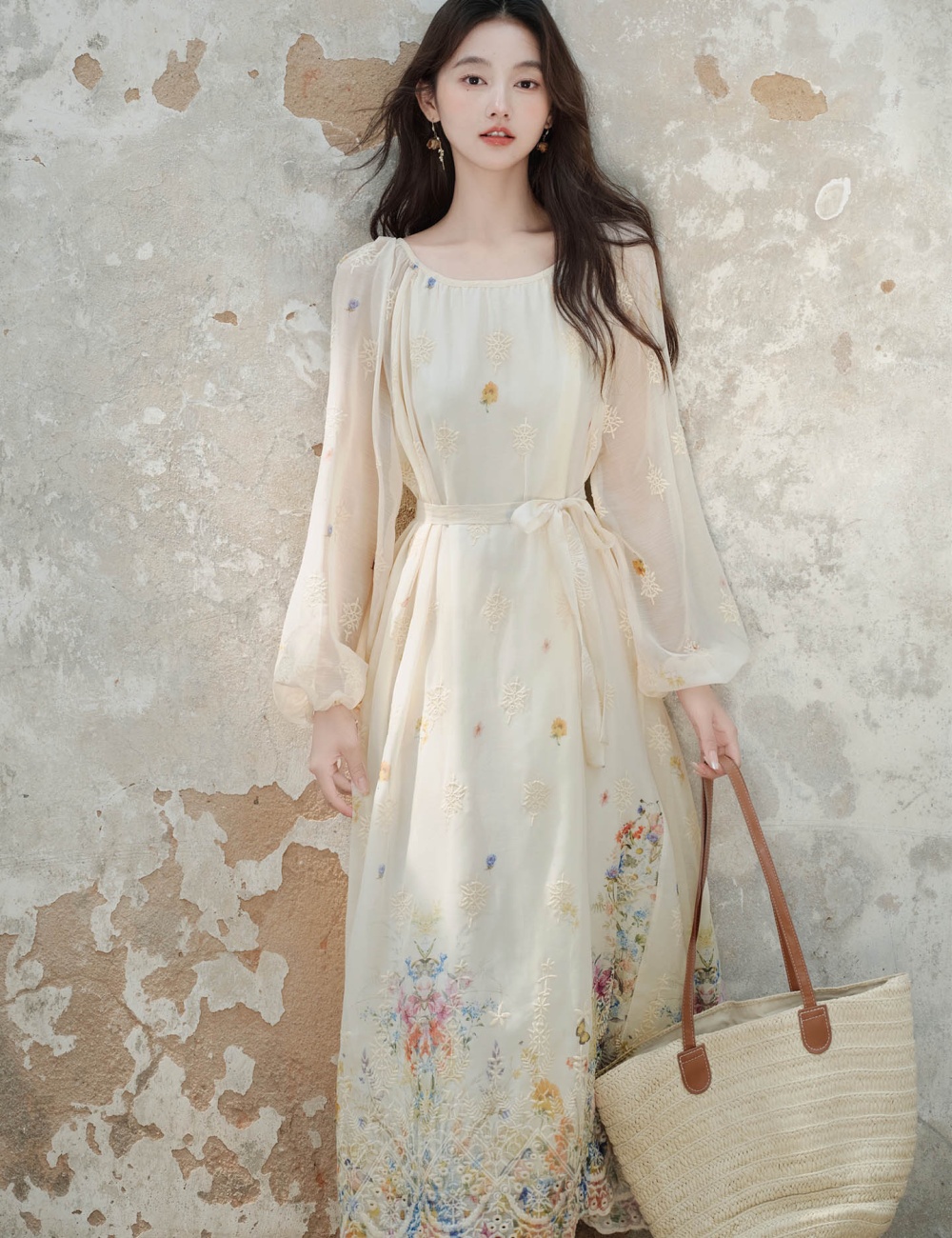Beautiful loose long dress Casual sunscreen dress for women