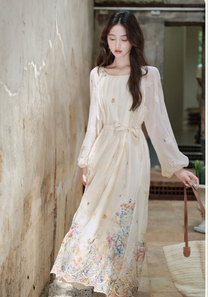 Beautiful loose long dress Casual sunscreen dress for women