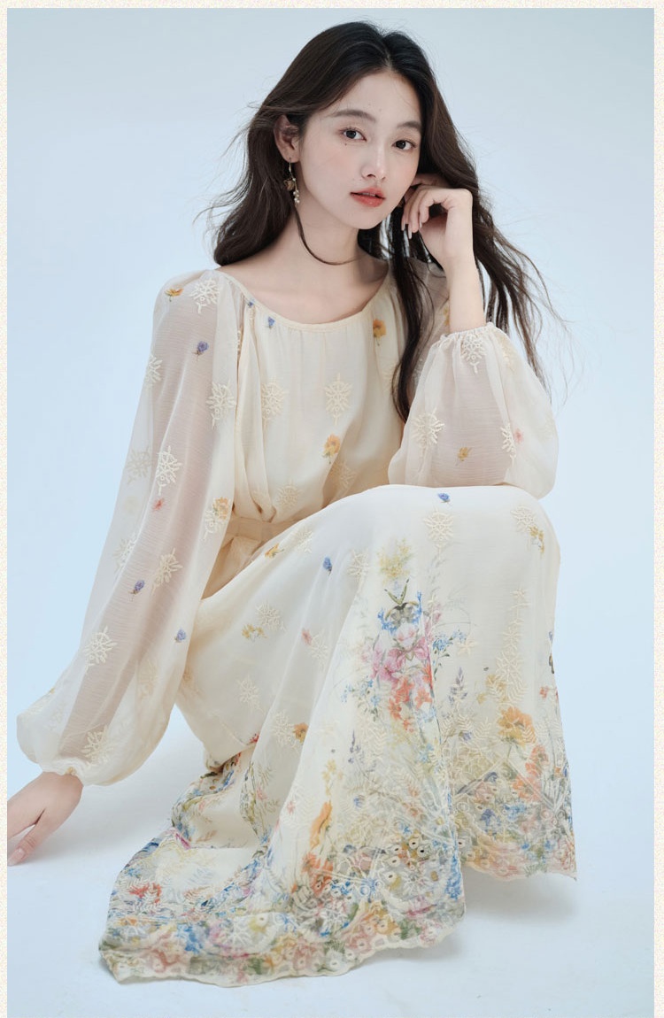 Beautiful loose long dress Casual sunscreen dress for women