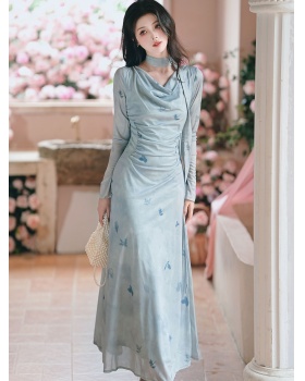 Temperament Chinese style cheongsam autumn dress