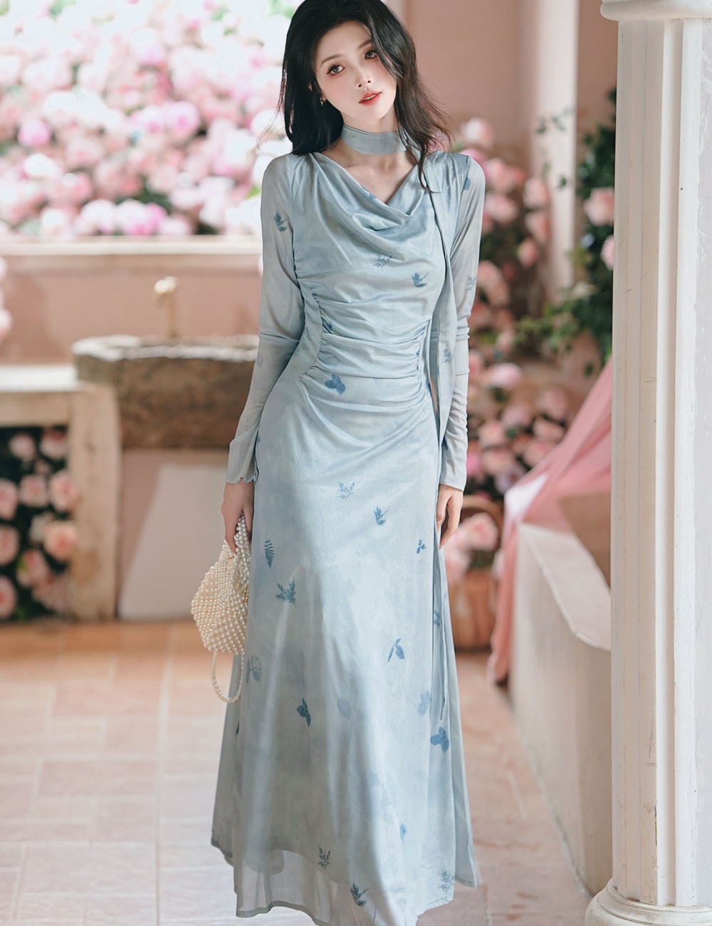 Temperament Chinese style cheongsam autumn dress