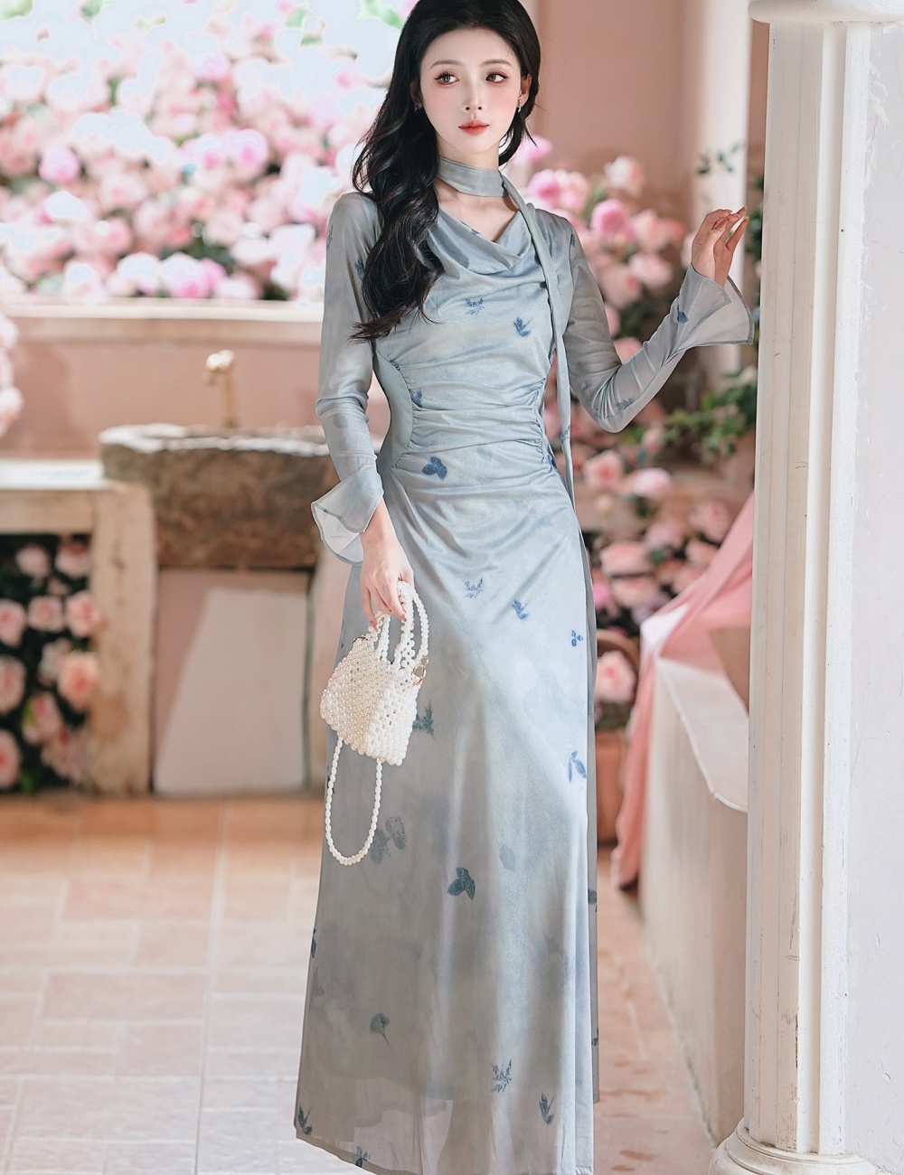Temperament Chinese style cheongsam autumn dress