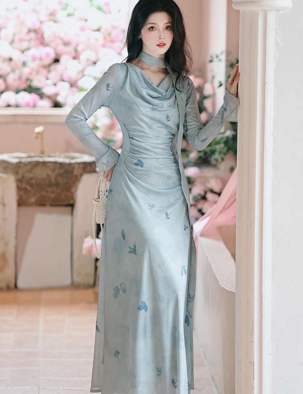 Temperament Chinese style cheongsam autumn dress