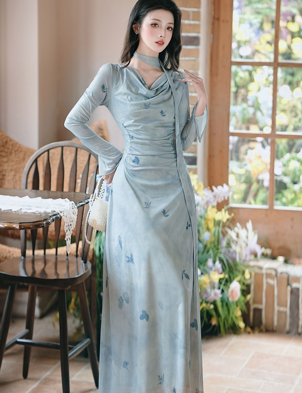 Temperament Chinese style cheongsam autumn dress