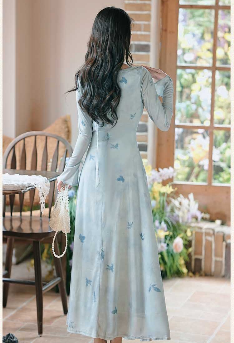 Temperament Chinese style cheongsam autumn dress