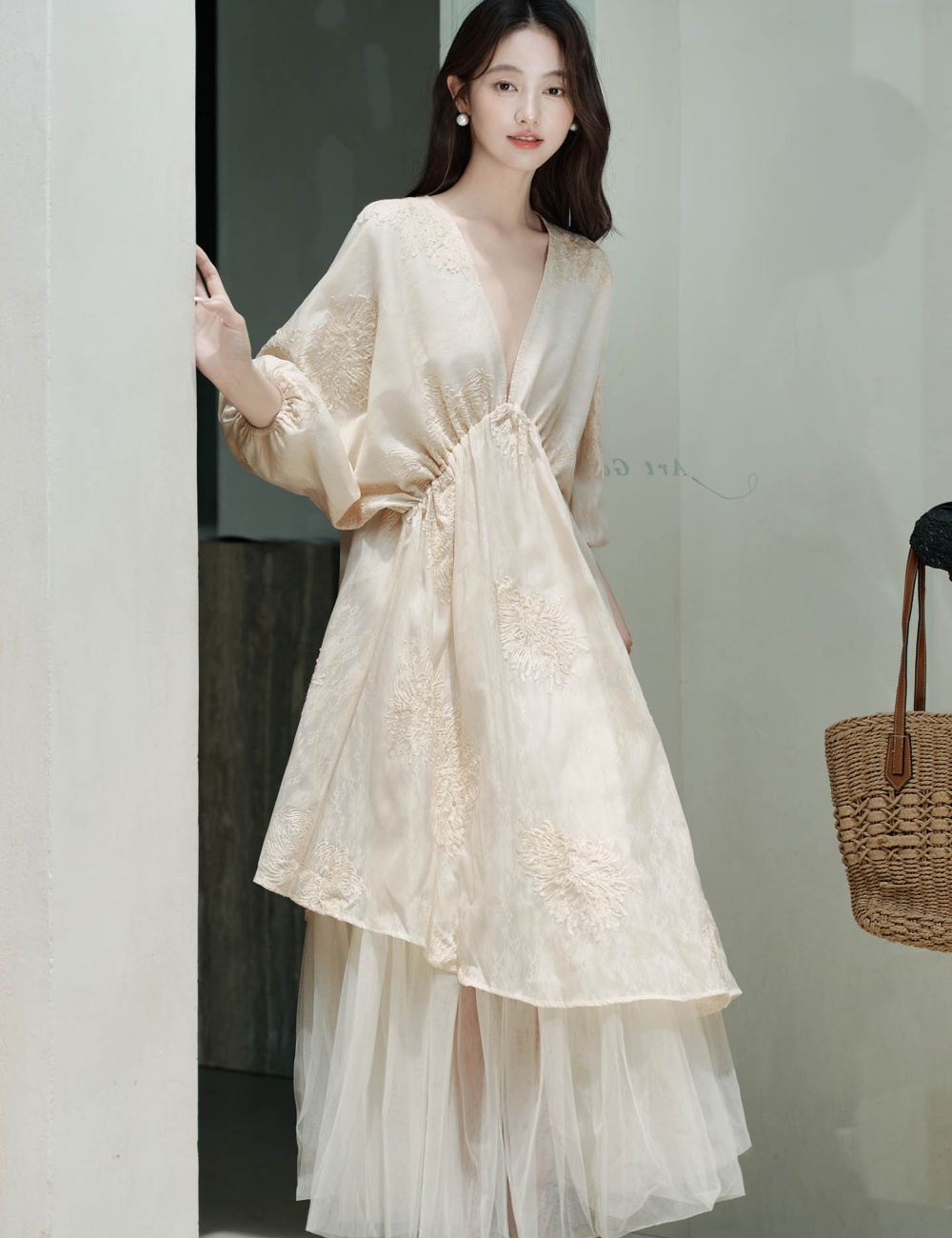 Frenum France style pinched waist dress