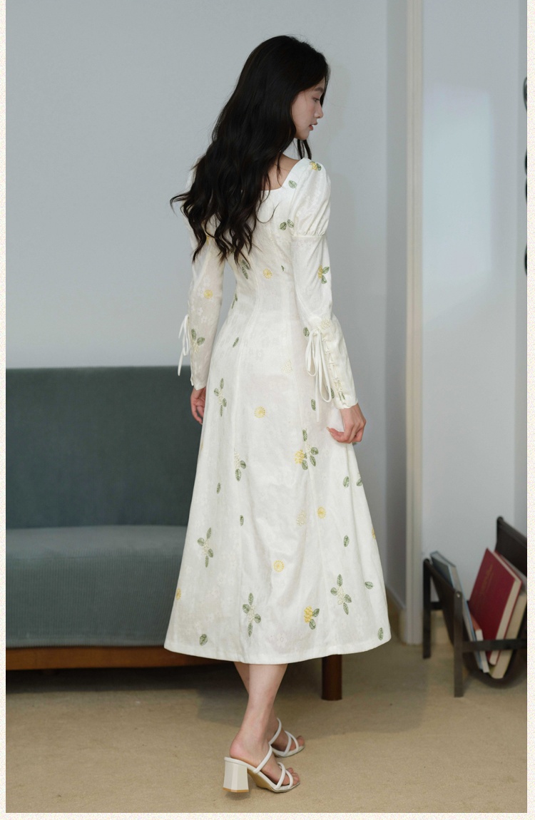 Autumn light formal dress elegant France style dress
