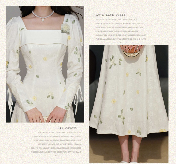 Autumn light formal dress elegant France style dress
