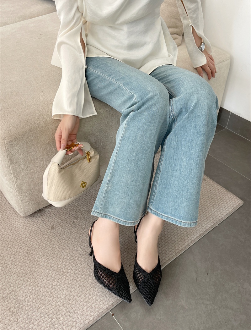 Retro niche sandals weave catwalk high-heeled shoes