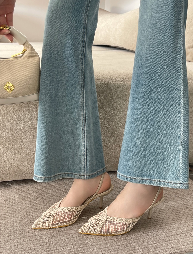 Retro niche sandals weave catwalk high-heeled shoes
