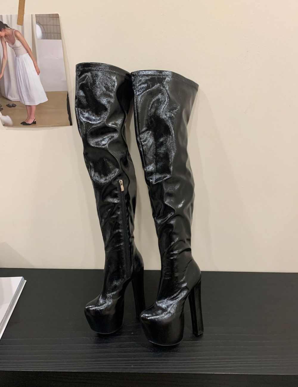 Side zipper women's boots platform for women