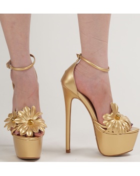 Round autumn shoes fashion rhinestone sandals for women