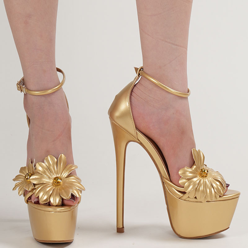 Round autumn shoes fashion rhinestone sandals for women
