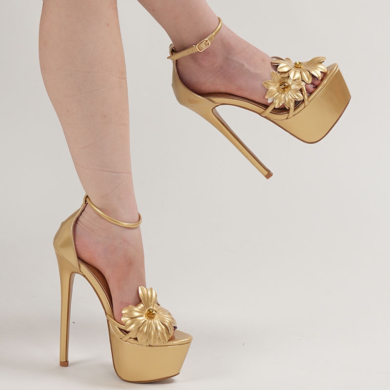 Round autumn shoes fashion rhinestone sandals for women