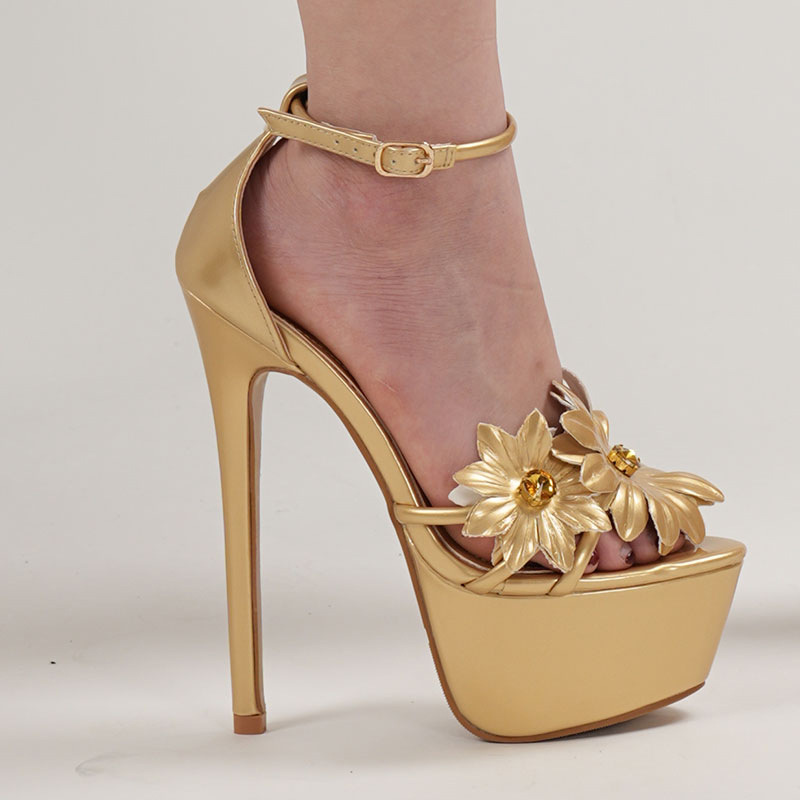 Round autumn shoes fashion rhinestone sandals for women