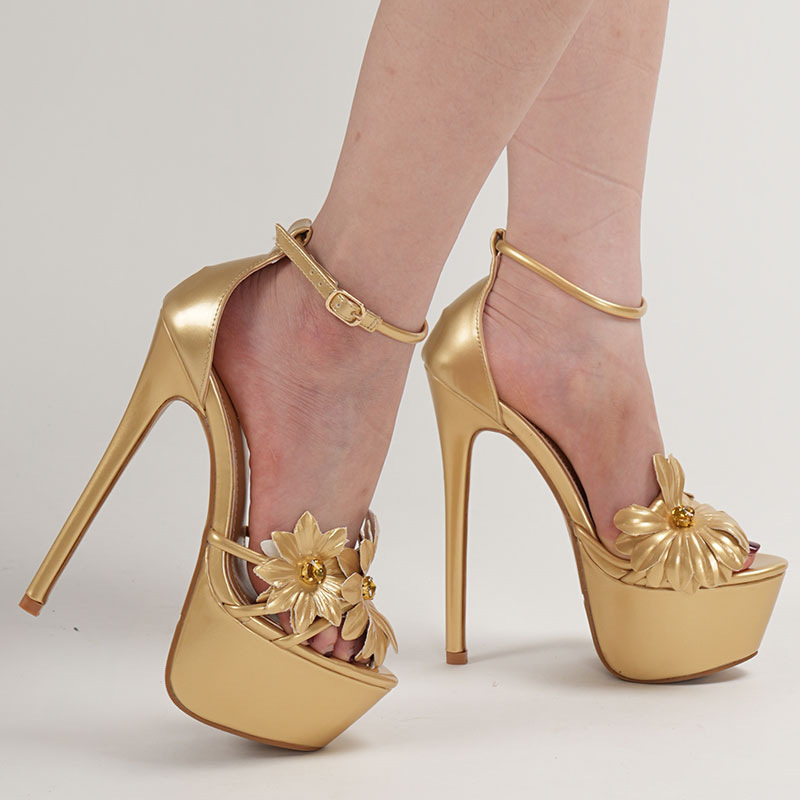 Round autumn shoes fashion rhinestone sandals for women