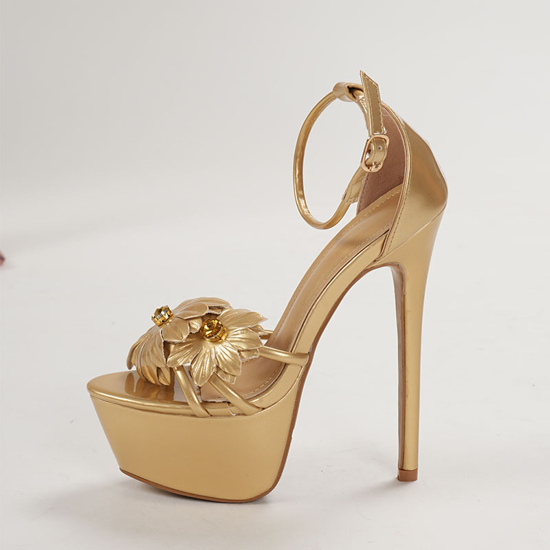 Round autumn shoes fashion rhinestone sandals for women
