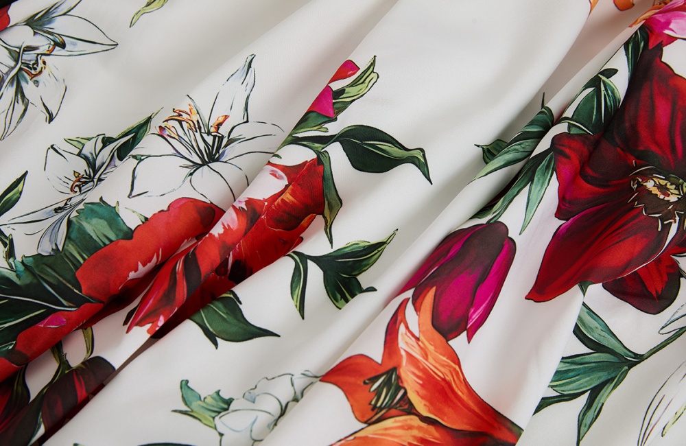 Pinched waist big skirt France style bow flowers dress