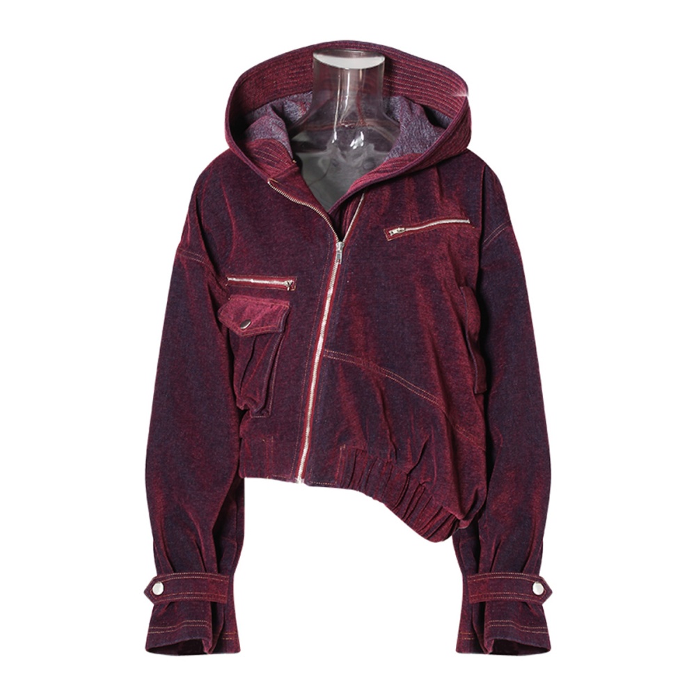 Denim asymmetry coat spring and autumn jacket for women
