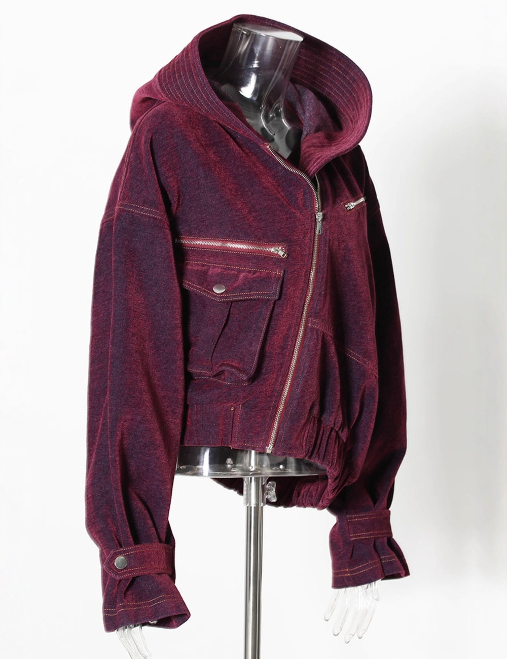 Denim asymmetry coat spring and autumn jacket for women