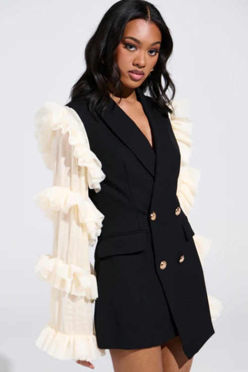 Niche long autumn coat stereoscopic slim dress for women