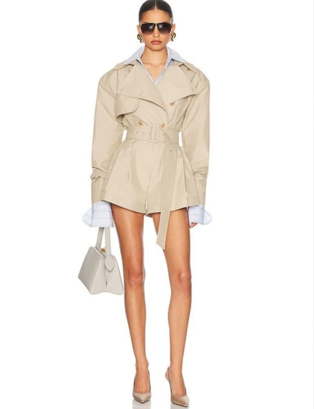 Double-breasted Korean style windbreaker personality coat