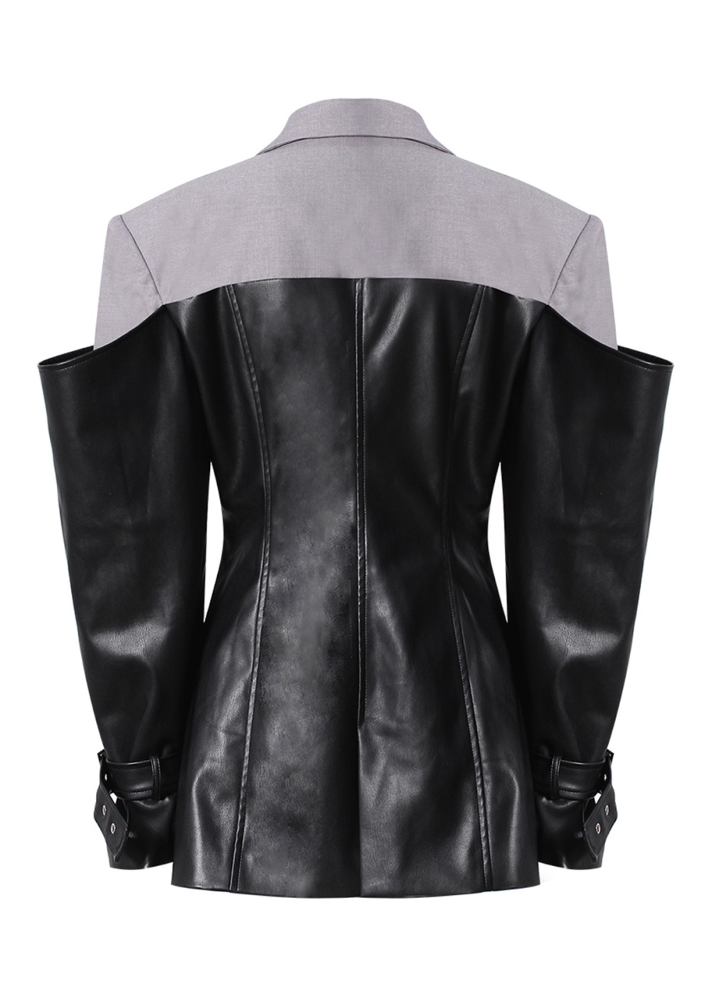 Splice autumn PU coat neutral loose jacket for women