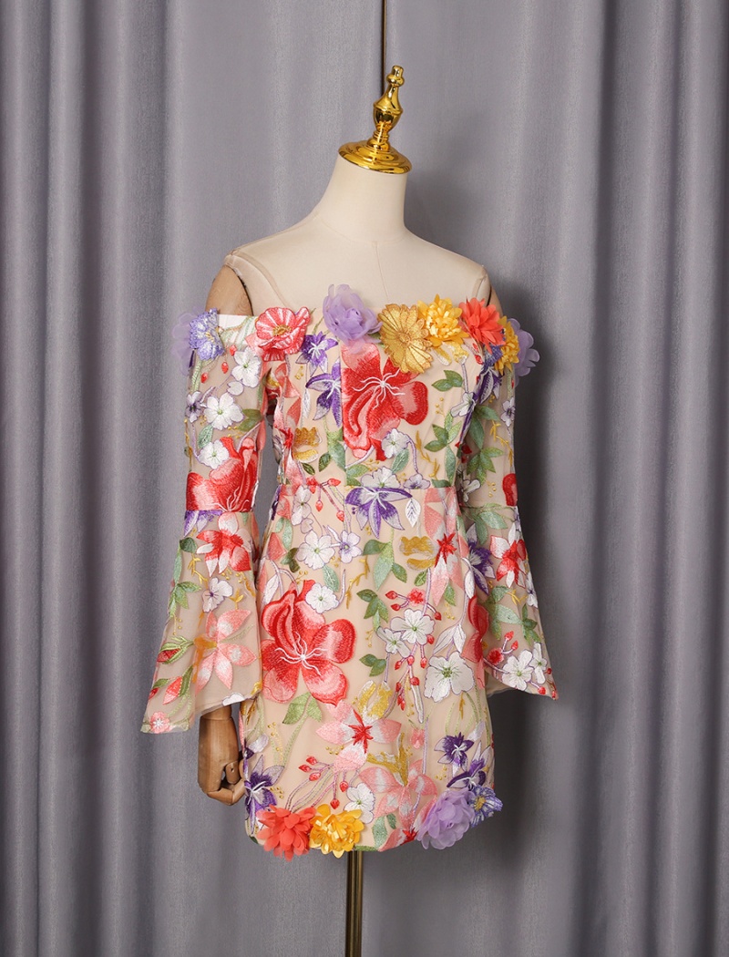 Autumn formal dress horizontal collar dress